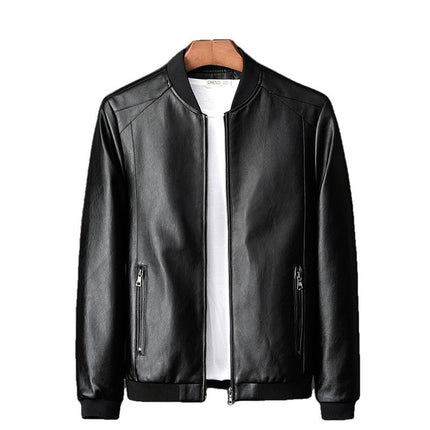 Mens Edwin Leather Causal Lambskin Bomber Jacket