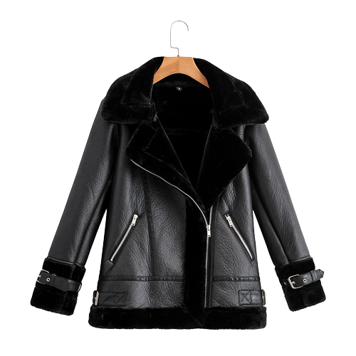 Zoya Womens Black Lambskin Aviator Leather Jacket Women