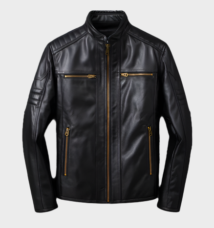 Hamilton Men’s Black Leather Jacket – Modern & Bold Style