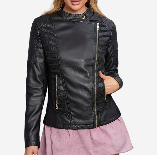 Sarah Womens Black Leather Jacket