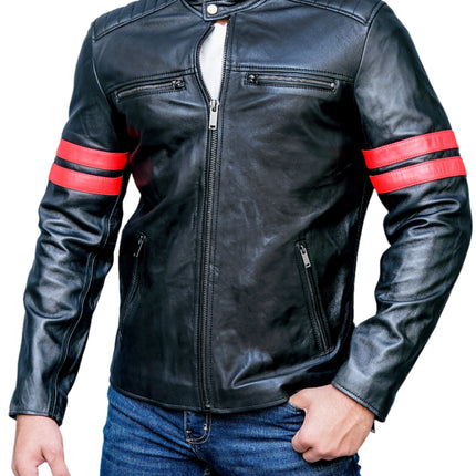 Schneider Mens Black Leather Jacket
