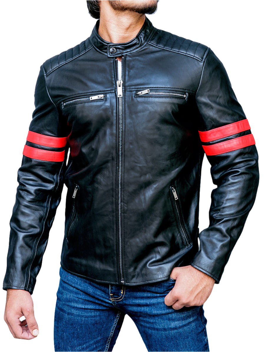 Schneider Mens Black Leather Jacket