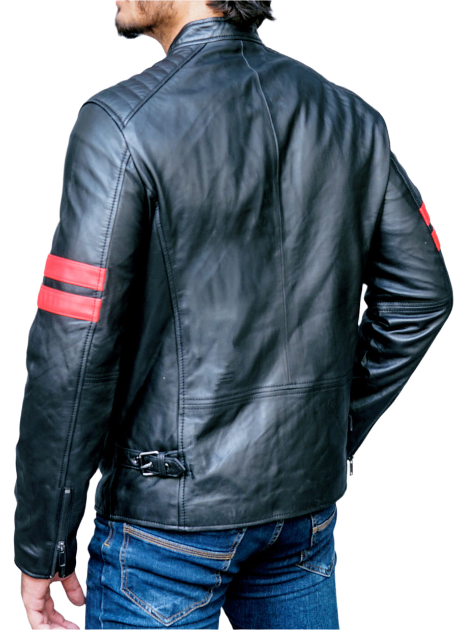 Schneider Mens Black Leather Jacket