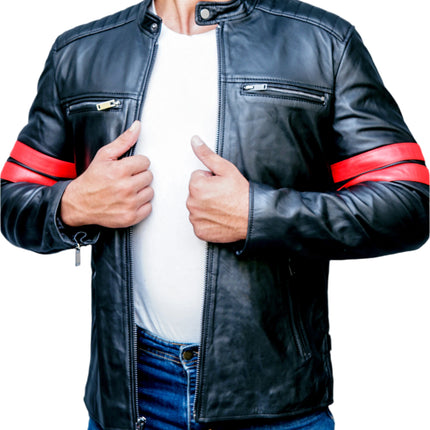 Schneider Mens Black Leather Jacket