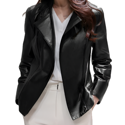 Effie Womens Black Leather Jacket