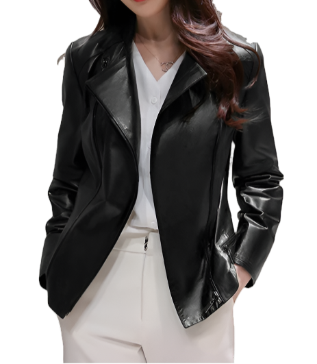 Effie Womens Black Leather Jacket