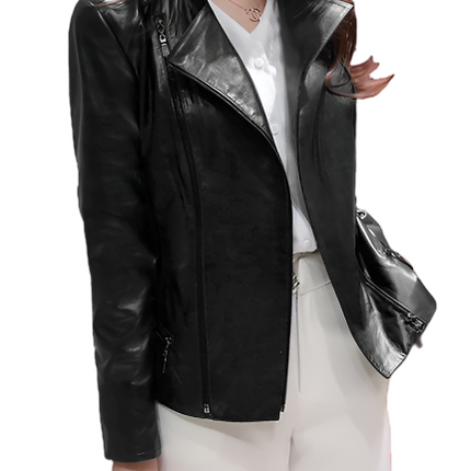 Effie Womens Black Leather Jacket