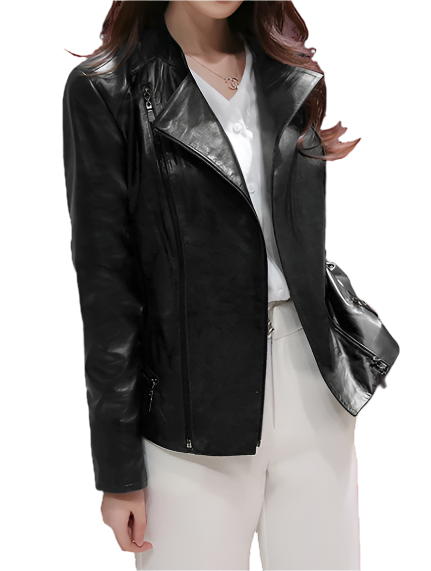 Effie Womens Black Leather Jacket