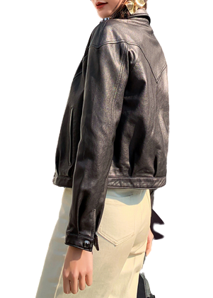 Harlow Womens Black Leather Jacket