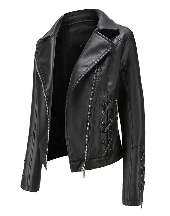 Odele Womens Black Leather Jacket