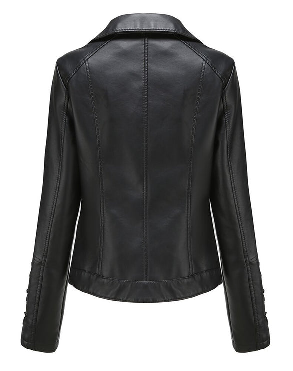 Odele Womens Black Leather Jacket
