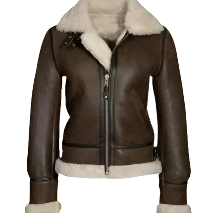 Womens RAF Aviator Real Leather Lambskin Jacket