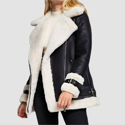 Zoya Women’s Black Genuine Lambskin Leather Fur Lined Jacket