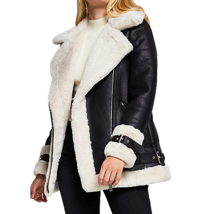 Zoya Womens Black Genuine Lambskin Leather Fur Lined Jacket