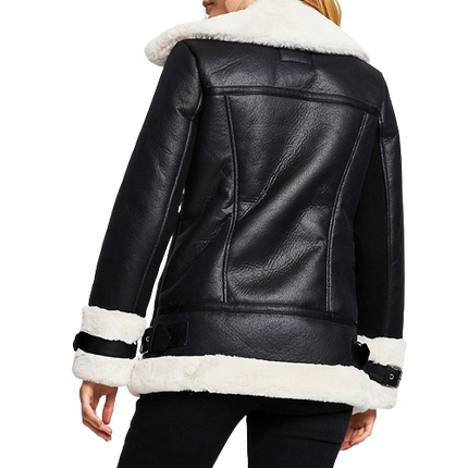 Zoya Womens Black Genuine Lambskin Leather Fur Lined Jacket