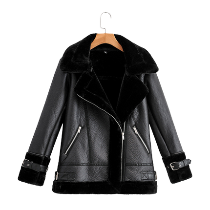 Zoya Womens Black Genuine Lambskin Leather Fur Lined Jacket