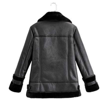 Zoya Womens Black Genuine Lambskin Leather Fur Lined Jacket
