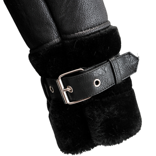 Zoya Womens Black Lambskin Aviator Leather Jacket Women