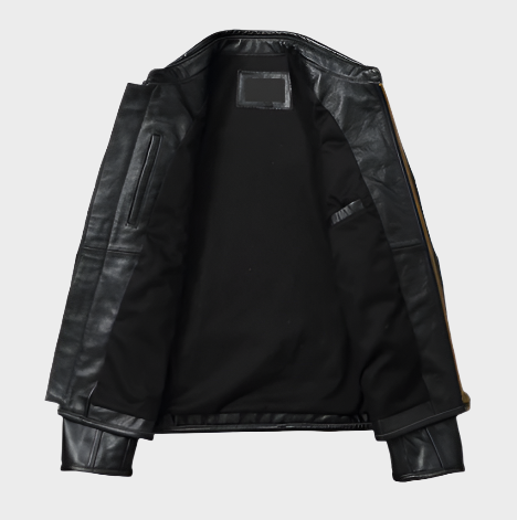 Hamilton Men’s Black Leather Jacket – Modern & Bold Style