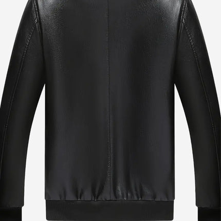 Vito Mens Black Leather Bomber Jacket