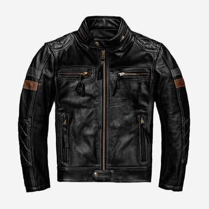 Ezekiel Mens Black Leather Jacket