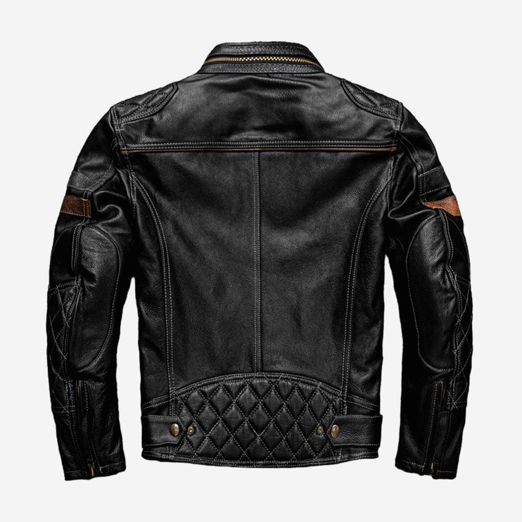 Ezekiel Mens Black Leather Jacket