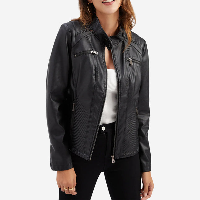 Bette Womens Black Leather Jacket