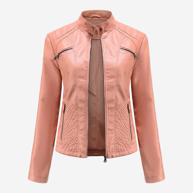 Bette Womens Pink Leather Jacket