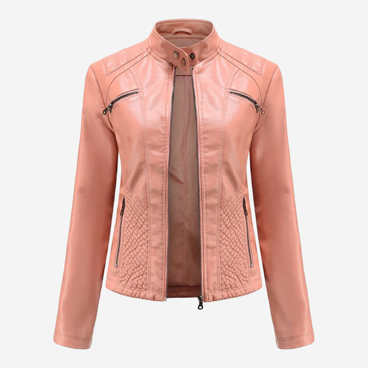 Bette Womens Pink Leather Jacket