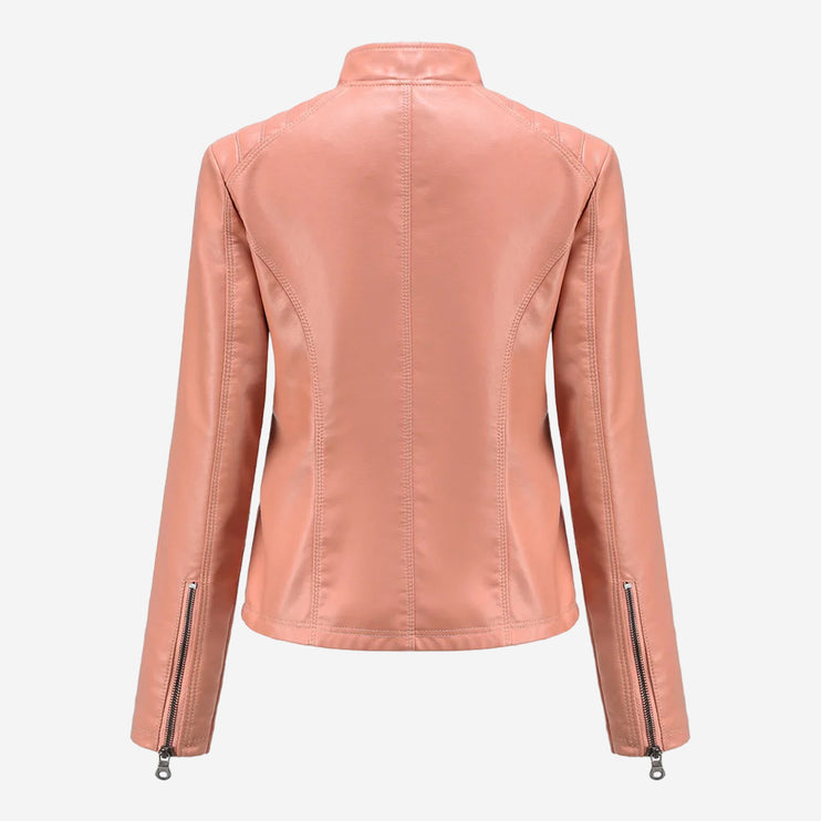 Bette Womens Pink Leather Jacket