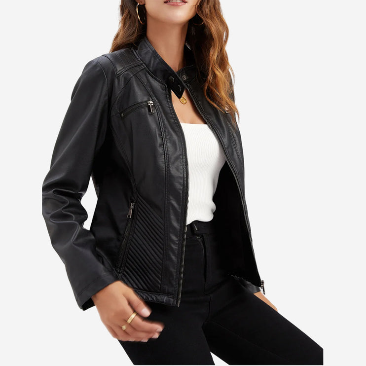 Bette Womens Black Leather Jacket