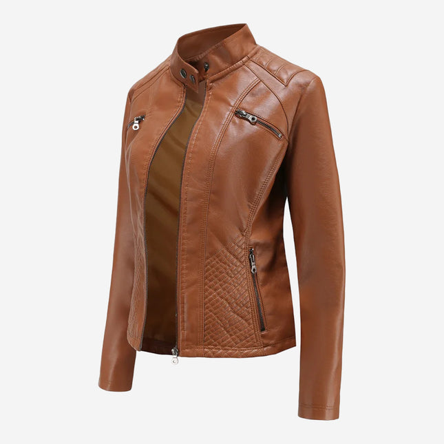 Bette Womens Brown Leather Jacket