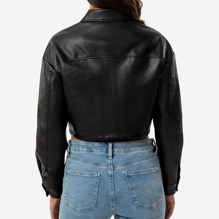 Effie Womens Black Leather Jacket