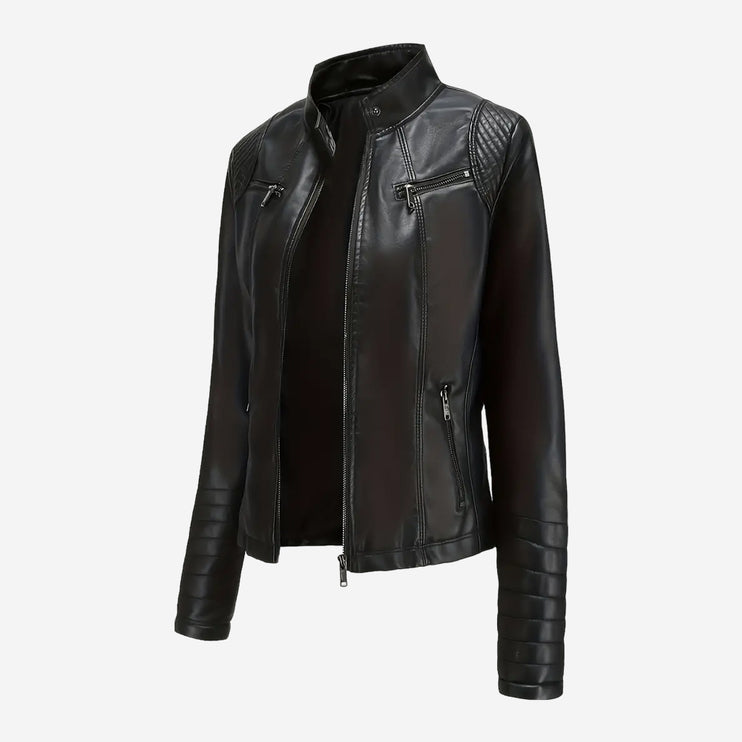 Calla Womens Black Leather Jacket