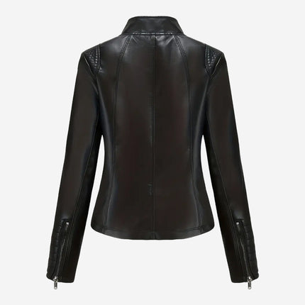 Calla Womens Black Leather Jacket