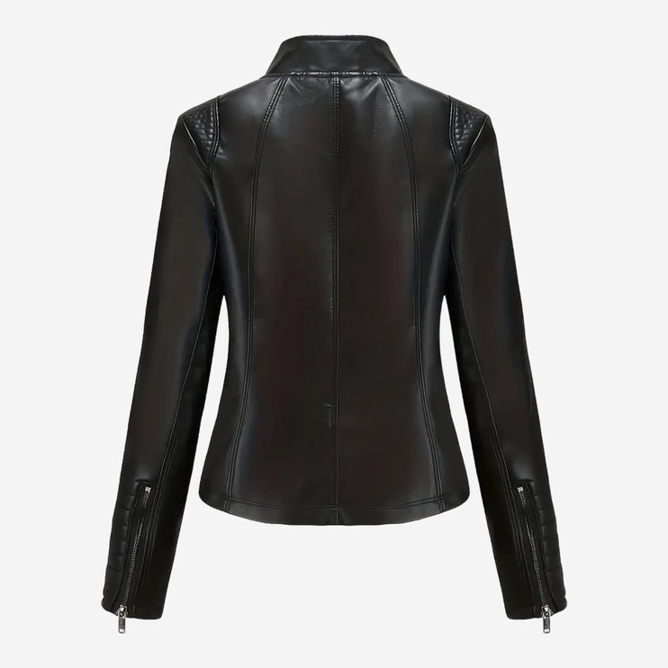 Calla Womens Black Leather Jacket