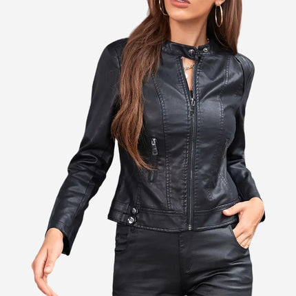 Greta Womens Black Leather Jacket