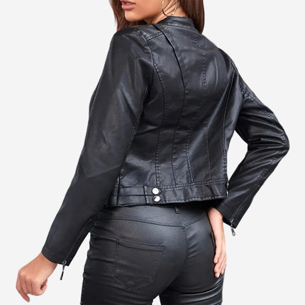 Greta Womens Black Leather Jacket