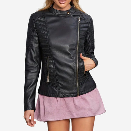 Sarah Womens Black Leather Jacket