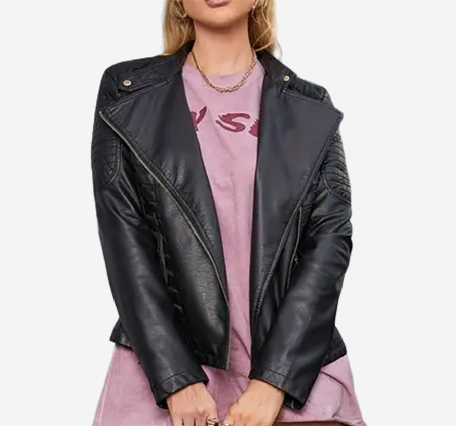 Sarah Womens Black Motorcycle Jacket