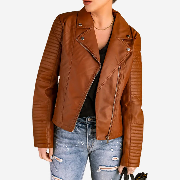 Sunny Womens Brown Leather Jacket