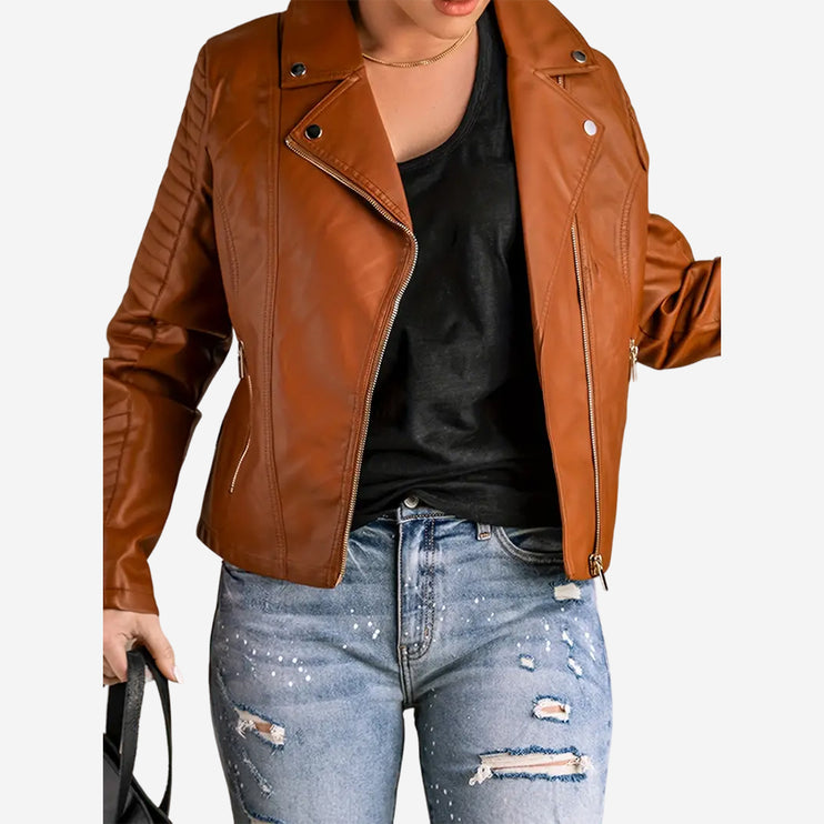 Sunny Womens Brown Leather Jacket