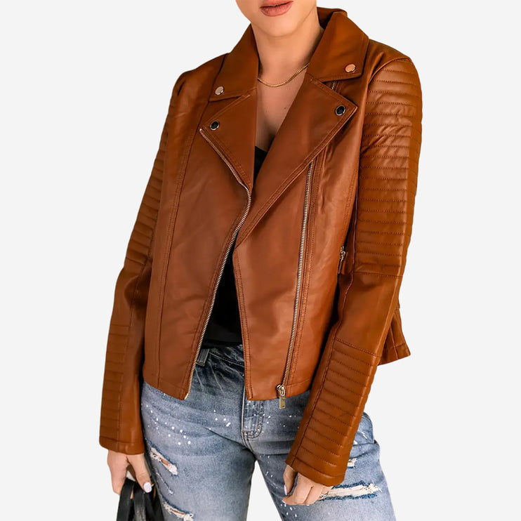 Sunny Womens Brown Leather Jacket