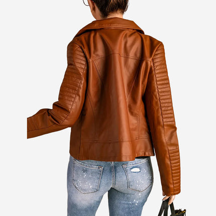 Sunny Womens Brown Leather Jacket