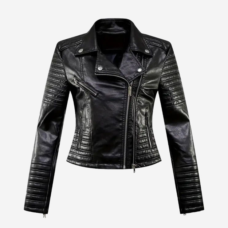 Zola Womens Black Leather Biker Jacket