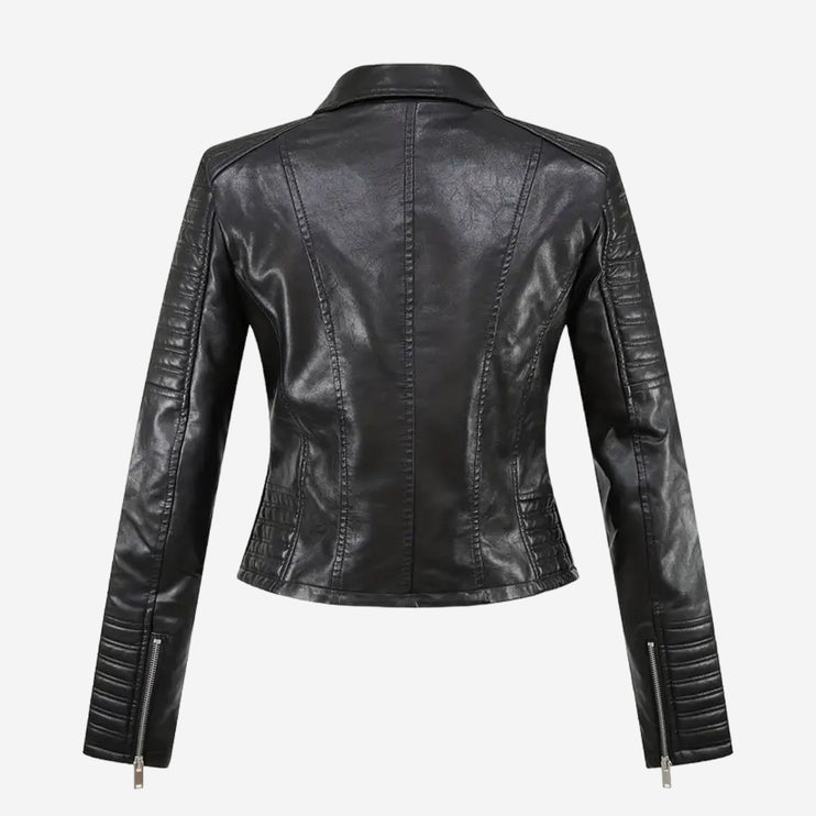 Zola Womens Black Leather Biker Jacket