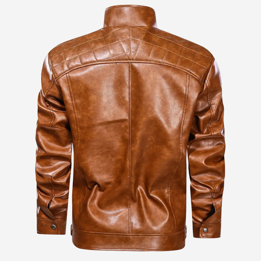 Mens Brown Leather Jacket – Grady Tan Classic