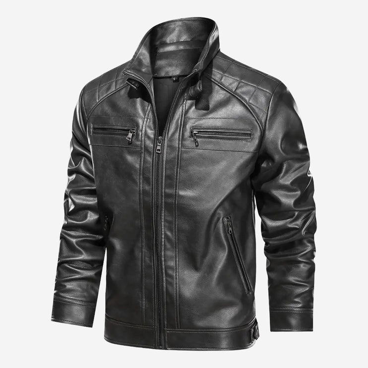 Grady Mens Black Leather Jacket