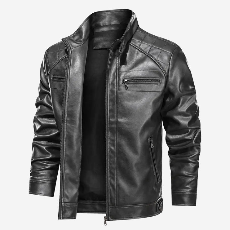 Grady Mens Black Leather Jacket