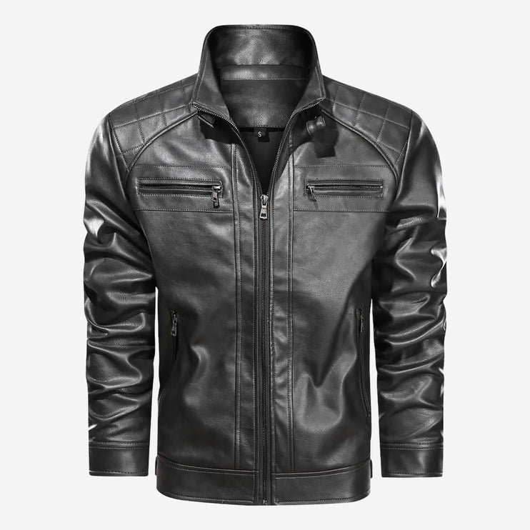 Grady Mens Black Leather Jacket